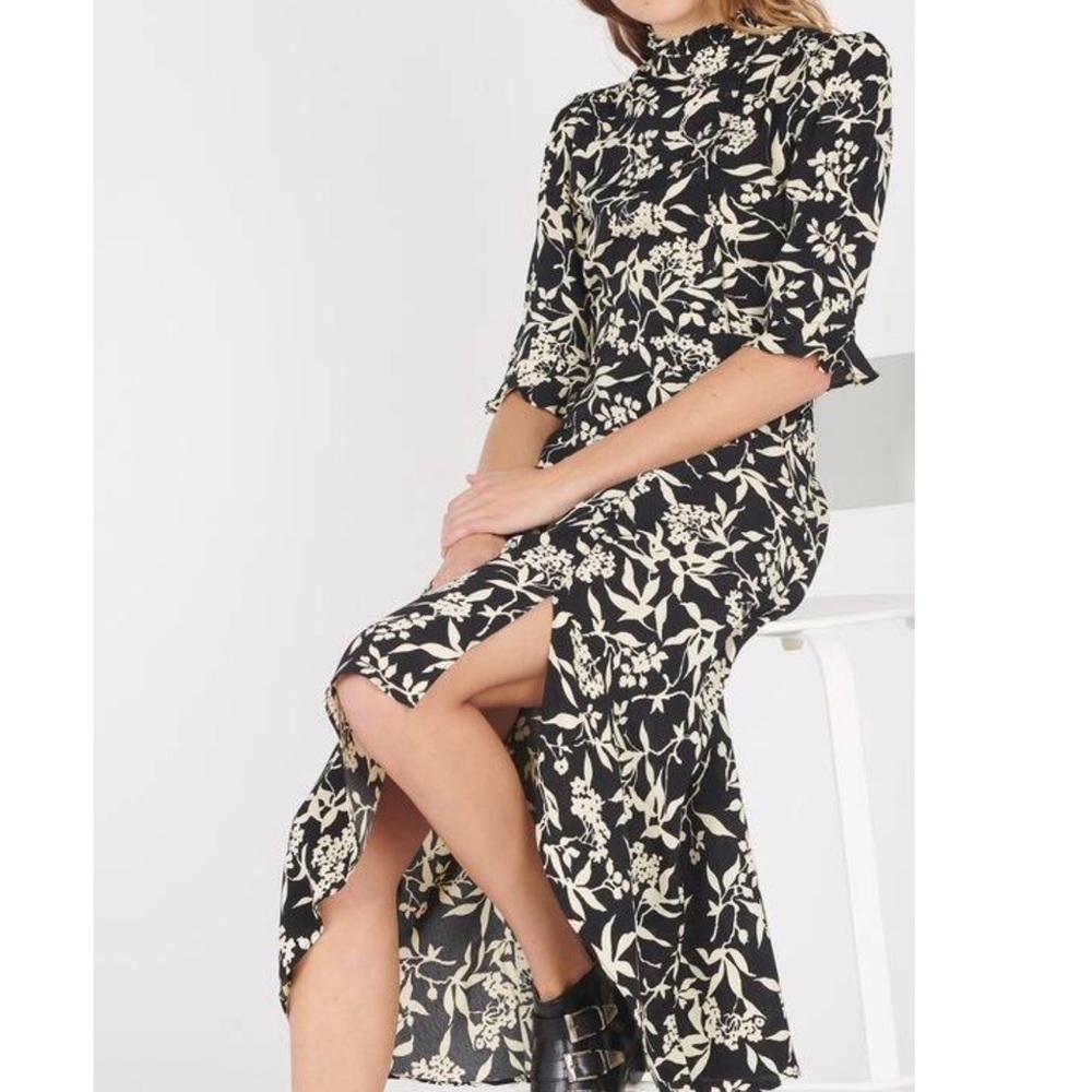Ba&sh Lera Asymmetrical Floral Dress
